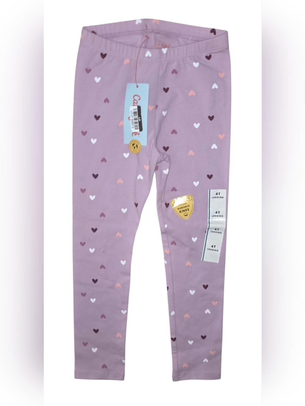 Cat & Jack Purple Heart Print Leggings Girls Size 4T NWT